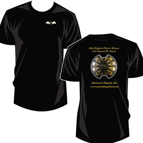 Armored Angel Black T-Shirts - Fight Domestic Violence in Illinois - Angel Apparel