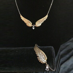 Gold Wing Necklace with Diamond - Angel Jewelry - Fight Domestic Violence in Illinois - Angel Jewelry