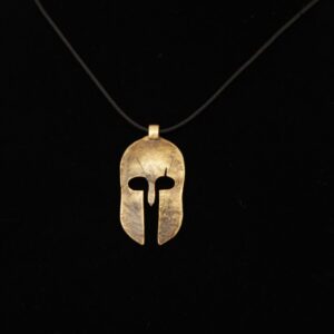 Men's Brass Spartan Helmet Necklace - Angel Jewelry
