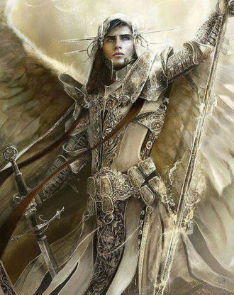 Tough Male Armored Angel Warrior - Symbolizing Knight Jewelry