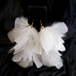 Signature White Feather Earrings